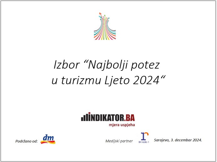 Uručenje priznanja za najbolji potez u turizmu BiH u sezoni Ljeto 2024