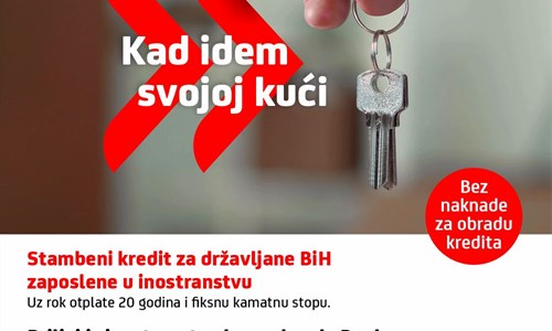Posebna ponuda UniCredit stambenih kredita za državljane BiH zaposlene...