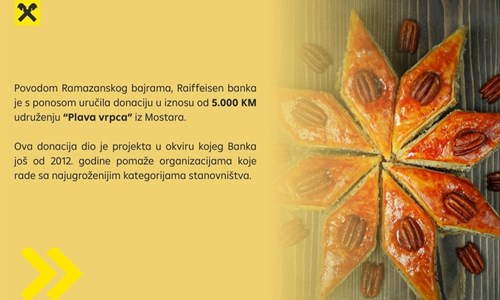 Podrška Raiffeisen banke udruženju "Plava vrpca" iz Mostara