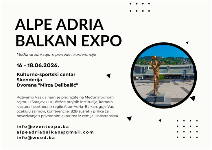 Poziv na međunarodni sajam “ALPE ADRIA BALKAN EXPO 2026”