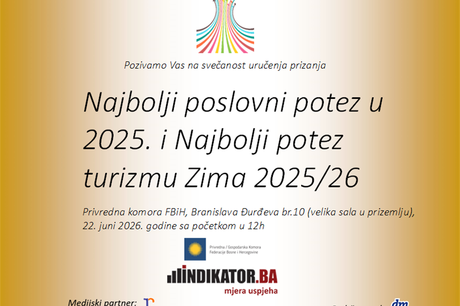 Portal Indikator.ba uručuje priznanja za najbolje poslovne poteze