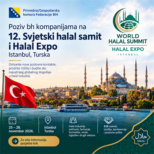 Poziv za prijave za 12. Svjetski halal samit i OIC Halal Expo 2026.