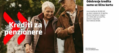 Posebna ponuda UniCredit kredita za penzionere - fiksna kamatna stopa i odobrenje kredita samo uz ličnu kartu