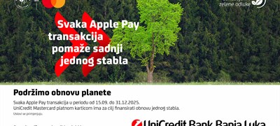 Podržimo obnovu planete: UniCredit Bank Banja Luka nastavlja partnerstvo sa Priceless Planet Coalition, globalnom inicijativom kompanije Mastercard