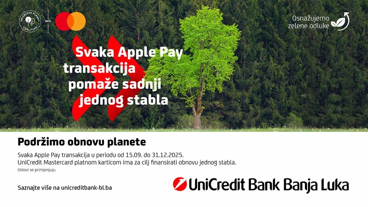 Podržimo obnovu planete: UniCredit Bank Banja Luka nastavlja partnerstvo sa Priceless Planet Coalition, globalnom inicijativom kompanije Mastercard