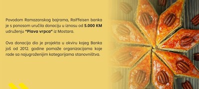 Podrška Raiffeisen banke udruženju "Plava vrpca" iz Mostara