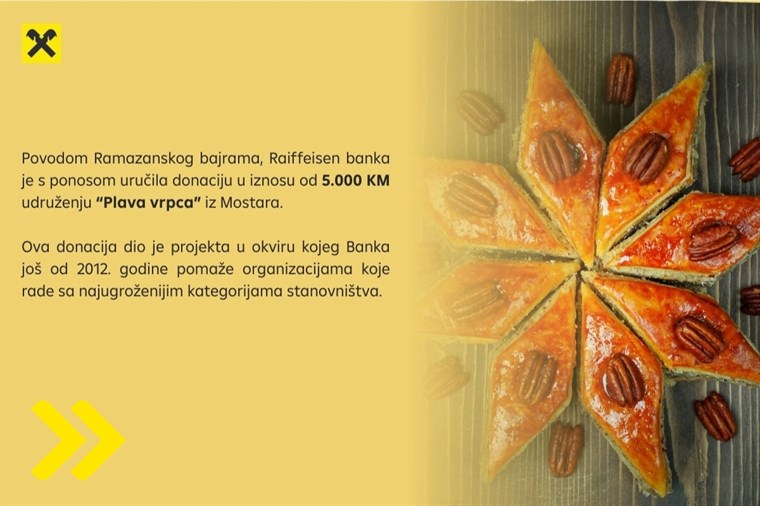 Podrška Raiffeisen banke udruženju "Plava vrpca" iz Mostara