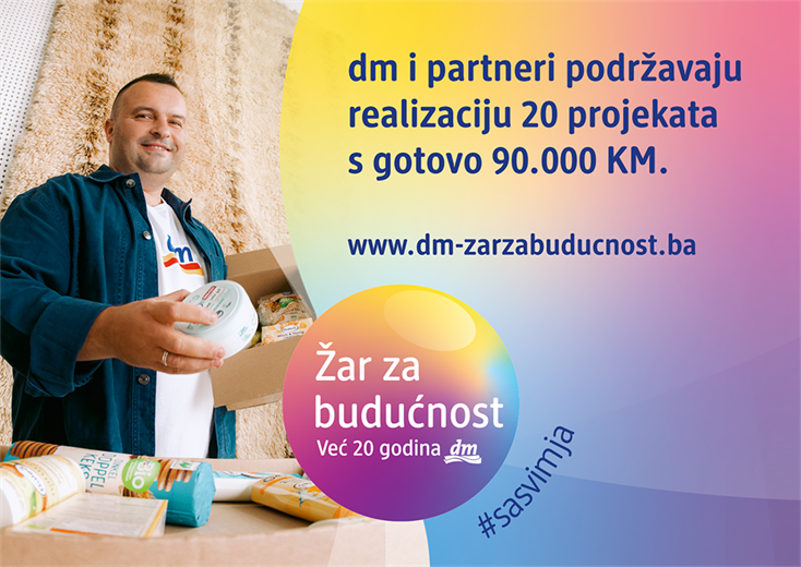 "Žar za budućnost": dm i partneri izdvajaju gotovo 90.000 KM za 20 projekata širom Bosne i Hercegovine