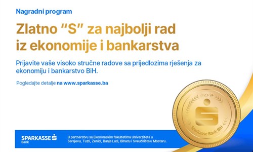 Nagrada Sparkasse Banke "Zlatno S za najbolji rad iz ekonomije i...
