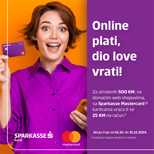 Povrat novca uz Mastercard® kartice Sparkasse Banke