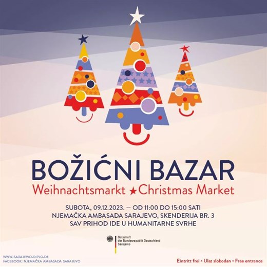 Božićni bazar 9. decembra u Ambasadi Njemačke u BiH